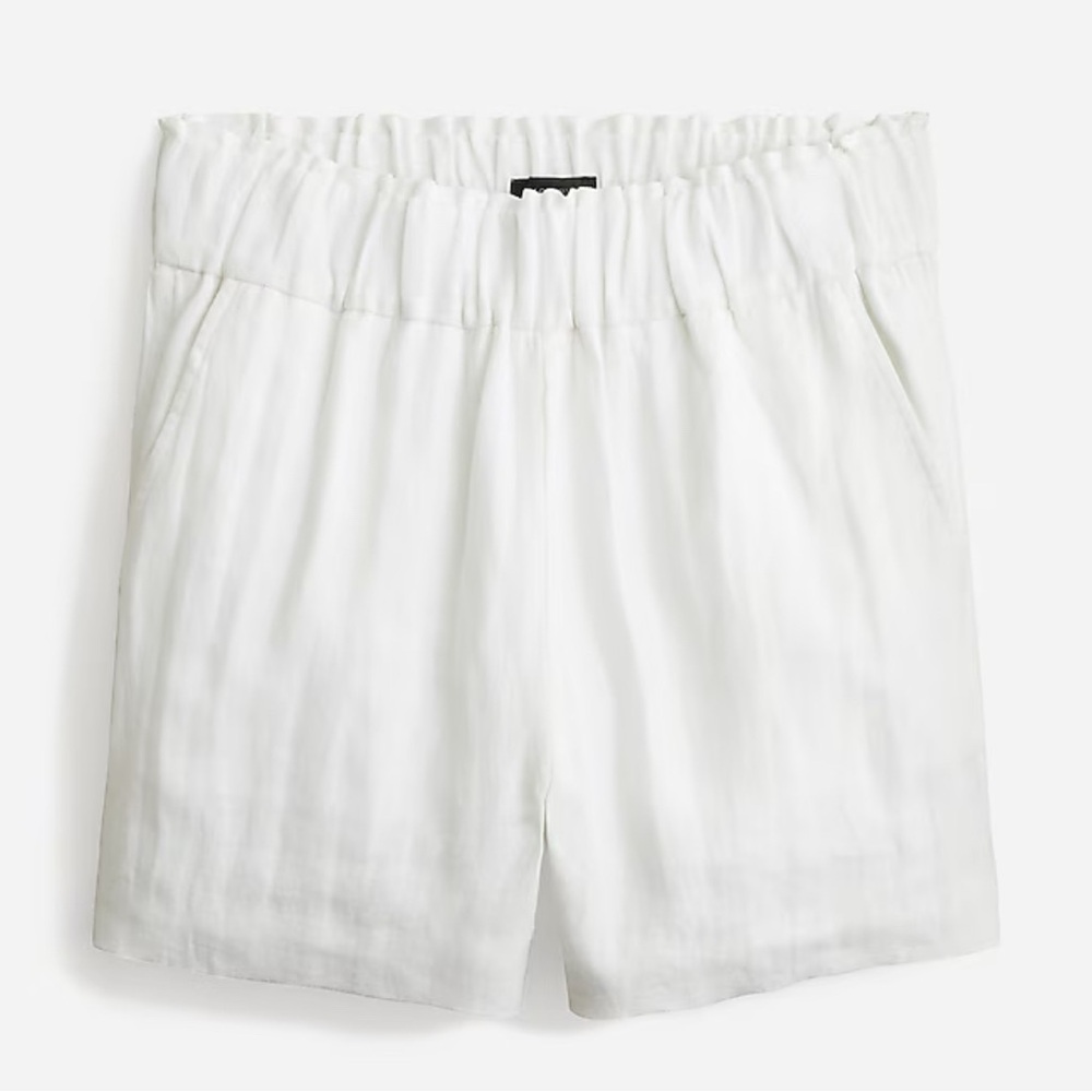 White Linen Pull-on Shorts - J Crew - 100% Linen